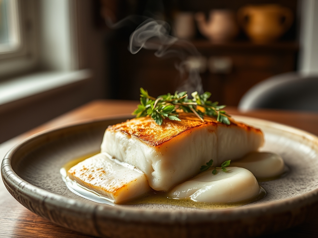 Poached Halibut